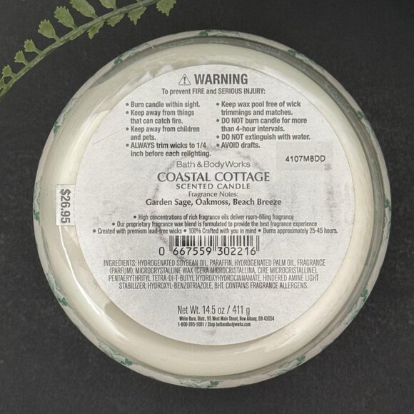 BBW Coastal Cottage Bath & Body Works 3 Wick Candle - Picture 10 of 10